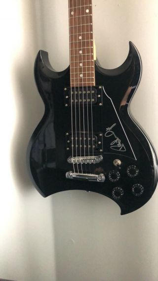 Rare Electric Guitar Autographed By Paul Stanley Of Kiss