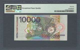 SURINAME 10000 Gulden,  2000 Bird Series,  P - 152 PMG 66 EPQ Gem UNC,  10,  000 Rare 2