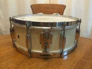 Rare 1950s Rogers Missing Eagle Badge Monitor Broadway Snare Drum 14x5