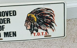 Rare Improved Order Of Red Men Old Stock Metal License Plate Plate 12 " X 6 "