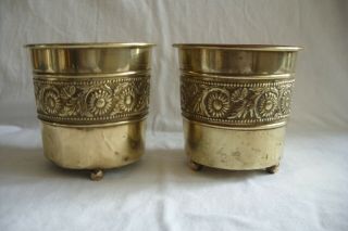 Vintage Small Brass Planters / Pot Holders. 2