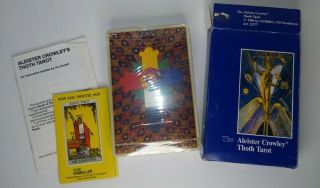 Rare Blue Box Vtg Aleister Crowley Thoth Tarot Cards 3 Magi 1986