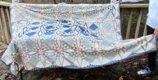 Antique Vintage Quilt Handmade Blanket Bed Covering Coverlet