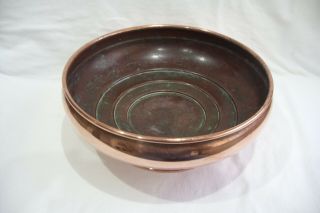 Antique / Vintage Copper Pedestal Fruit Bowl.
