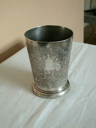 Vintage Silver Plated Engraved Barker Ellis Julep Cup.