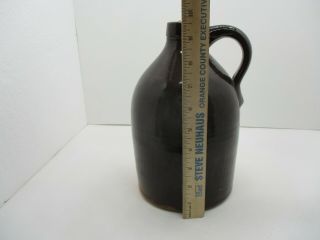 Antique Crock Stoneware Bottle With Glaze 9.  5” Tall Jug Unmarked whiskey,  gin 3