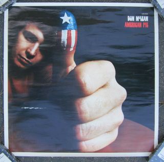 Don Mclean " American Pie " 1971 United Artists Promo Poster - Rare