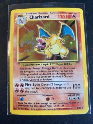 Charizard | Base Set 4/102 | Rare Holo Foil Pokemon Card 1999 Unlimited