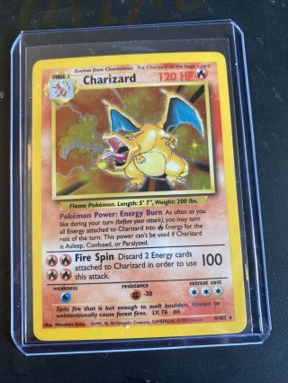 CHARIZARD | Base Set 4/102 | Rare Holo Foil Pokemon Card 1999 Unlimited 3
