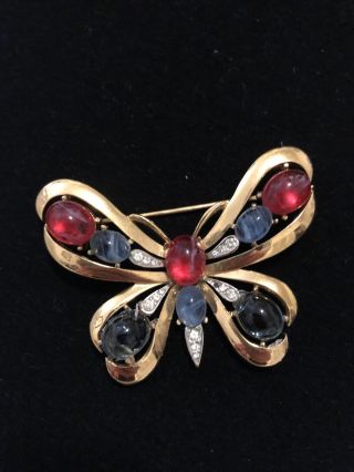 (inv 300) - Rare Jewels Of India " Moghul " Butterfly Pin - Trifari