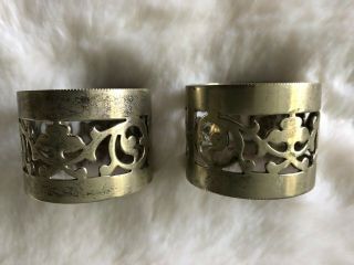 Abraham And Co Antique Silver Plated Epns Art Nouveau Napkin Rings Abra