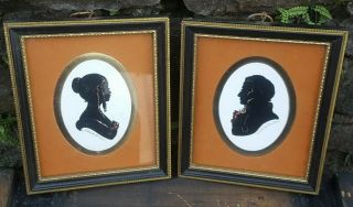 Vintage Mounted Silhouettes By Penny Farthing Galleries Miss Rosamond,  His Exce