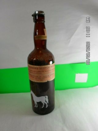 Vintage Rare White Horse Cellar Blended Scotch Whiskey Brown Bottle (Spring Cap) 3