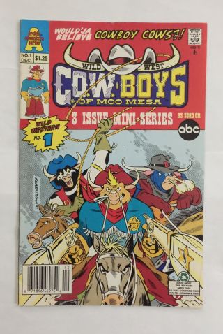 Wild West Cow Boys Of Moo Mesa 1 (archie 1992) Rare Unread Newsstand Vf/nm -