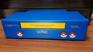 Rare Vintage Pikachu Vcr Player Pokemon Vhs Hq Pk240d (no Remote)