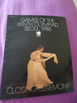 Seoul 1988 Olympic Closing Ceremony Program (programme) - Extremely Rare