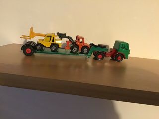 Vintage Matchbox King Size Ford Tractor & K 17 Dyson Low Loader With Load