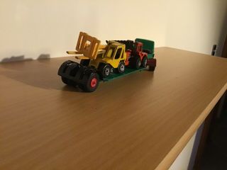 Vintage Matchbox King Size Ford Tractor & K 17 Dyson Low Loader With Load 3