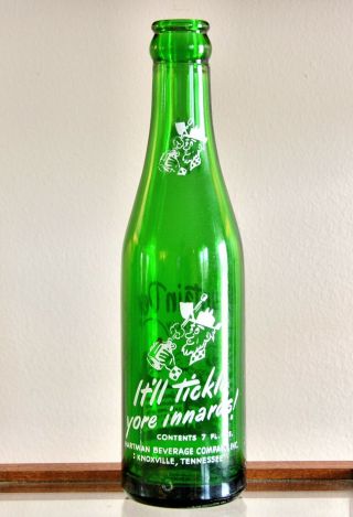 Rare Vintage Hillbilly Barney And Ally Mountain Dew 7 Oz Soda Bottle