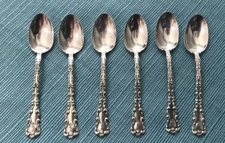 Set Of 6 Sterling Silver Demitasse Spoons Hallmarked 3 1/2 " - Monogrammed " Em "