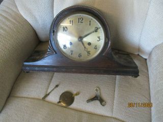 Antique Art Deco H A C Napolion Hat Chiming Mantle Clock