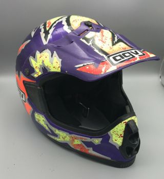 Vintage Agv Sx/2 Motocross Motorcycle Helmet 90s 1996 W/ Visor Italy Rare