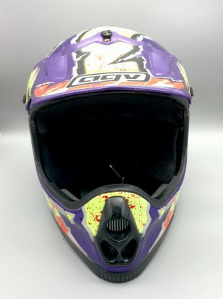 Vintage AGV SX/2 Motocross Motorcycle Helmet 90s 1996 w/ Visor Italy rare 2