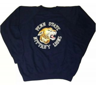 Vtg Rare 70s 80s Penn State University Nittany Lions Sweatshirt Medium Felt Logo