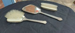 A Vintage Silver Plated Ladies Dressing Table Brush Set.  Regent Of London.  1920.  S.