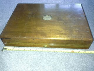 Old Vintage Antique Mahogany Wood 6 Place Setting Empty Cutlery Box