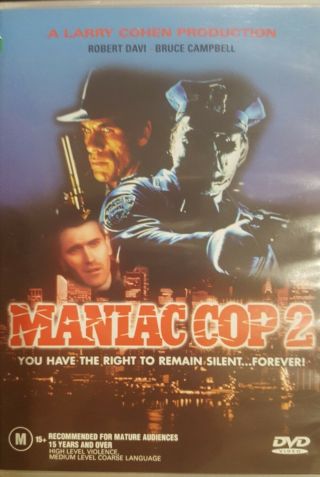 Maniac Cop 2 Oop Rare Deleted R4 Pal Dvd Cult Horror Robert Davi Bruce Campbell
