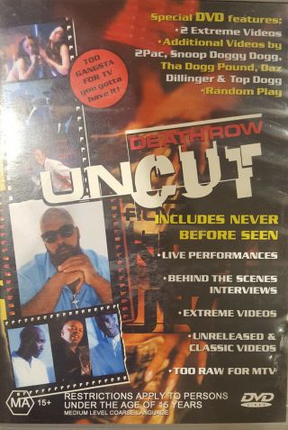 Death Row Uncut Deleted Rare Dvd Oop Hip Hop Music Videos Tupac Snoop Doggy Dogg