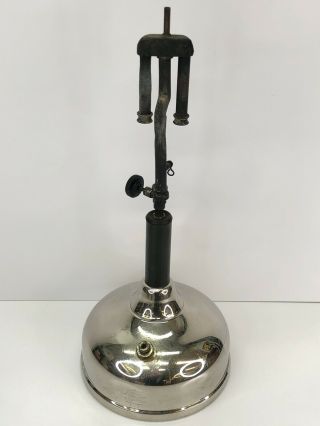 Vintage Coleman Quick Lite Table Lamp Dated 2/27 Chrome Double Mantle