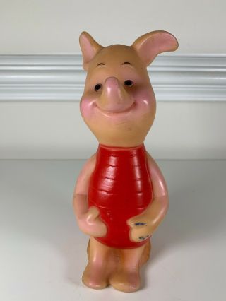 Vintage Rare 1970’s Disney Piglet 8” Vinyl Squeak Toy By Sears Roebuck