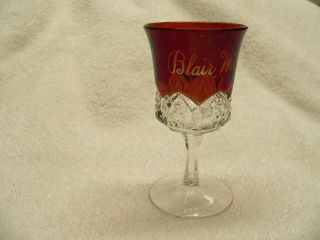 Antique Vintage Ruby Flash Souvenir Cup Glass Blair,  Wisconsin WI 2