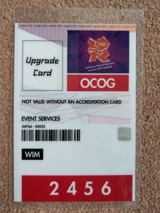 Rare Official Ocog London 2012 Olympic Wimbledon Event Services Security Pass