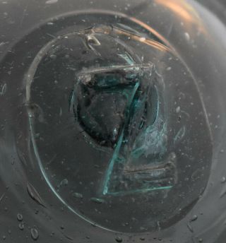 Vtg Japanese Glass Fishing Float,  3.  18 " Diameter,  Wp Mark 184 " Z ",  5 Day