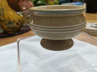 Antique Rare Early 1800s Footed Master Salt Yellow Ware Or Mocha Ware