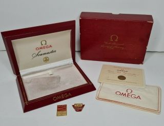 Rare Vintage Omega Seamaster Watch Box 1960s Guarantee,  Price Tag 100