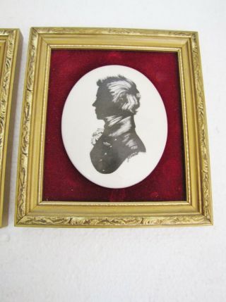 Framed Porcelain Silhouette Portrait Pictures of a Lady,  a Gentleman 3