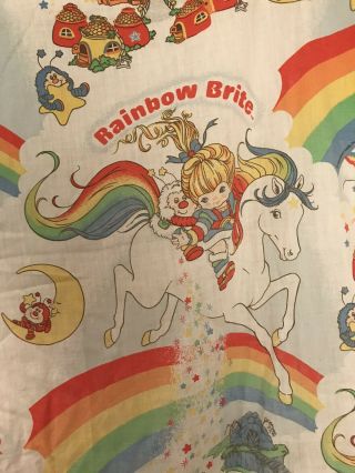 Vintage 1983 Hallmark Cards Rainbow Brite Twin Fitted Sheet,  Ideal Fabric 2