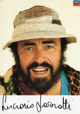 Luciano Pavarotti Hand Signed 8x11 Color Photo - Rare - Beckett Authentication