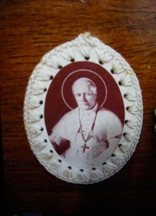 Estate Find: 2nd Class Relic Saint Pope Pius X,  Rare Piece Of His Vestment