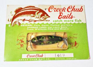 Creek Chub 1619 Baby Injured Minnow Lure In Special Packaging Early 1960s