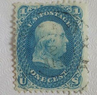 Us 102 Blue Reissue Of 1875.  Clear Color & Impression.  Rare As Sc $1,  600,