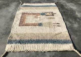 Authentic Hand Knotted Woven Vintage Wool Kilim Area Rug 1.  7 X 1.  2 Ft