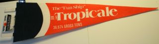 Rare Vintage M/s Tropicale 25 " Pennant The Fun Ship Carnival Cruise Line