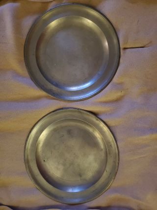 Rare 18th Century London Pewter Plates With Worn Maker 