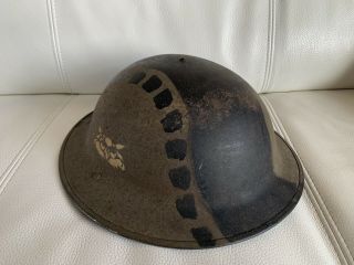 Ww2 British Army Brodie Helmet Made With Liner By Bmb With Rare Owl On Helmet