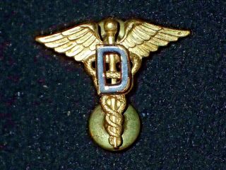 Ww2 Us Army Medical Corps Dentist Officers Branch Collar Insignia 